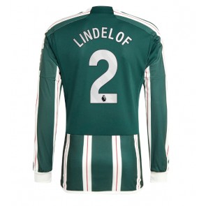 Manchester United Victor Lindelof #2 Koszulka Wyjazdowych 2023-24 Długi Rękaw
